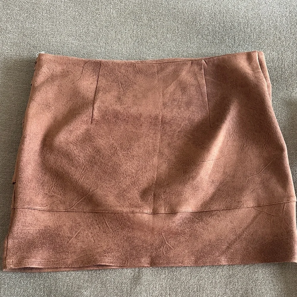Free People Tan Wrap Mini Skirt - Picture 6 of 7